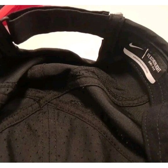 Lot 3 Nike Featherlight Dri FIT Sports Hat Cap White, Black And Red Swoosh OSFM main image 13